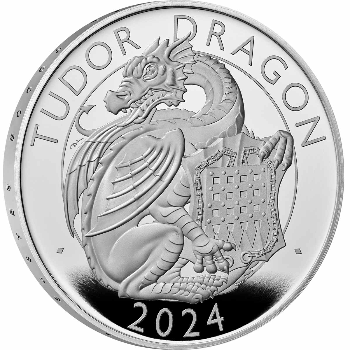 The Royal Tudor Beasts The Tudor Dragon 2024 £2 1oz Silver Proof  Coin
