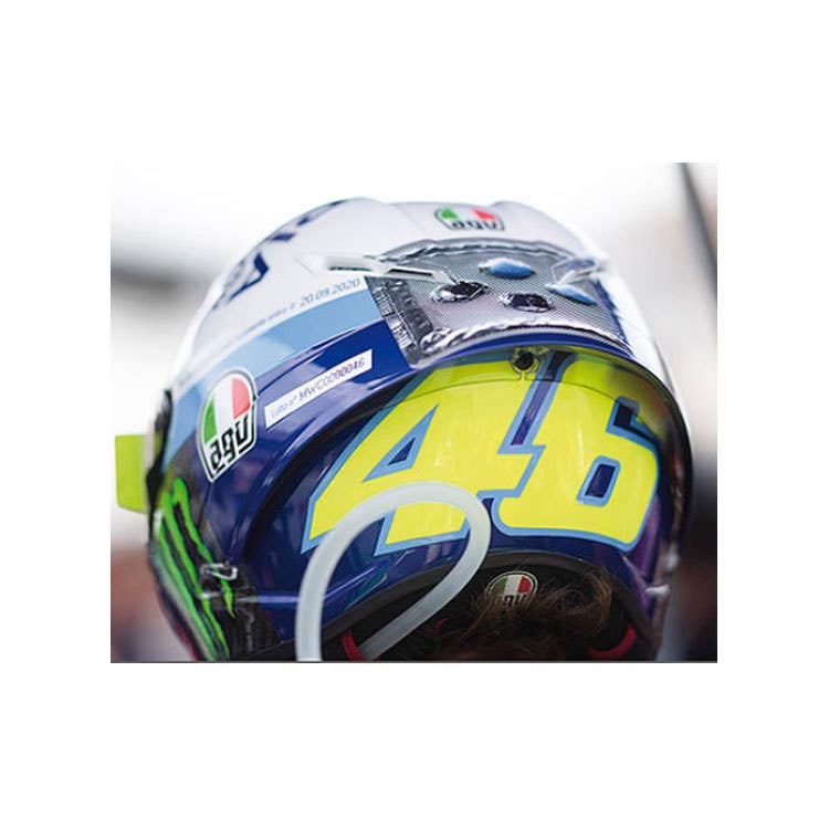 AGV Helmet - 2020 Misano MotoGP Race 2 - #46 Valentino Rossi - 1:8 Model Helmet