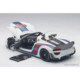PORSCHE 918 SPYDER WEISSACH PACKAGE (WHITE/MARTINI LIVERY) - 1:18 Scale Composite Model Car