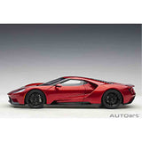 FORD GT 2017 (LIQUID RED/SILVER STRIPES) - 1:18 Scale Composite Model Car