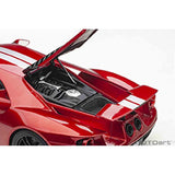 FORD GT 2017 (LIQUID RED/SILVER STRIPES) - 1:18 Scale Composite Model Car