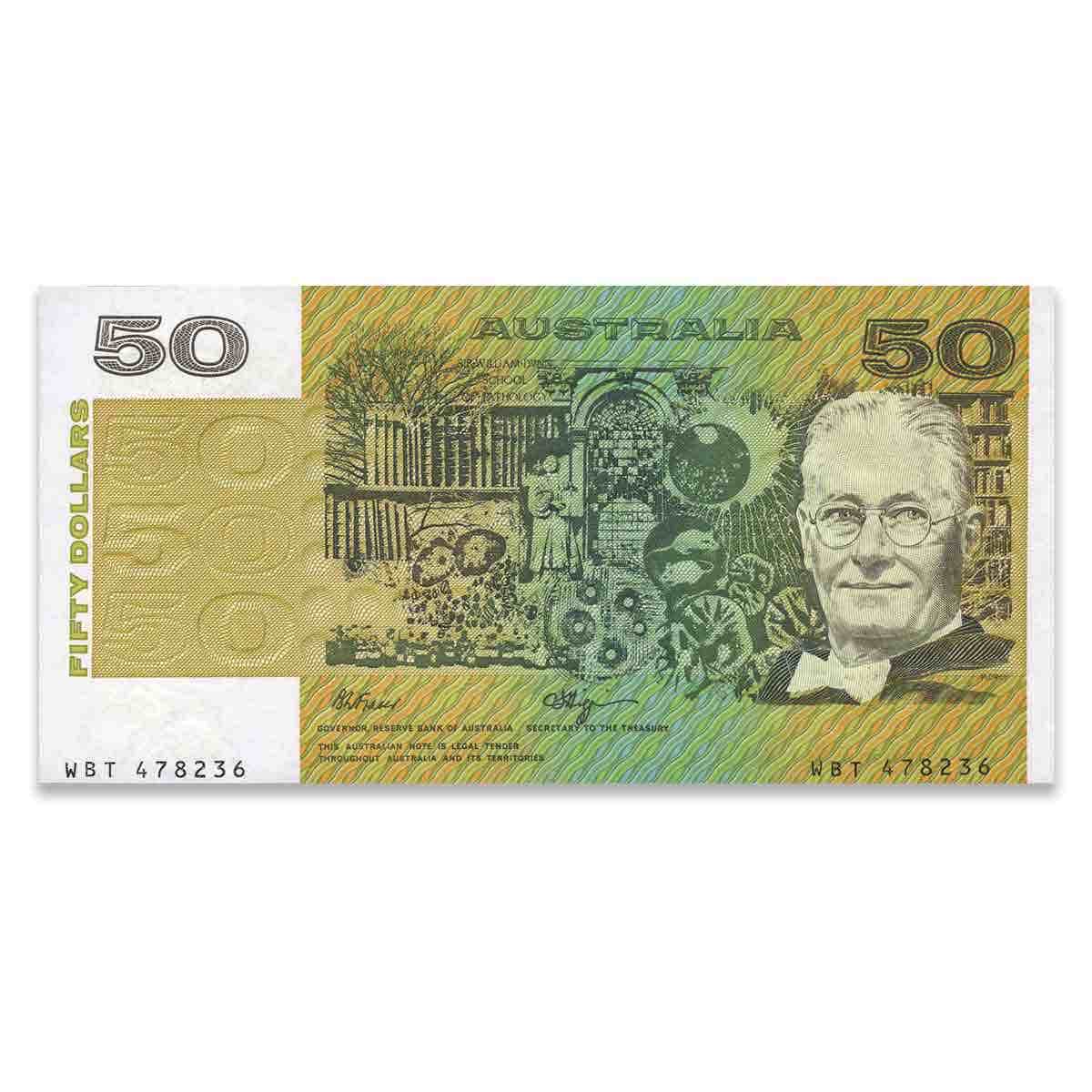 1990 $50 R512 Fraser/Higgins Banknote Uncirculated