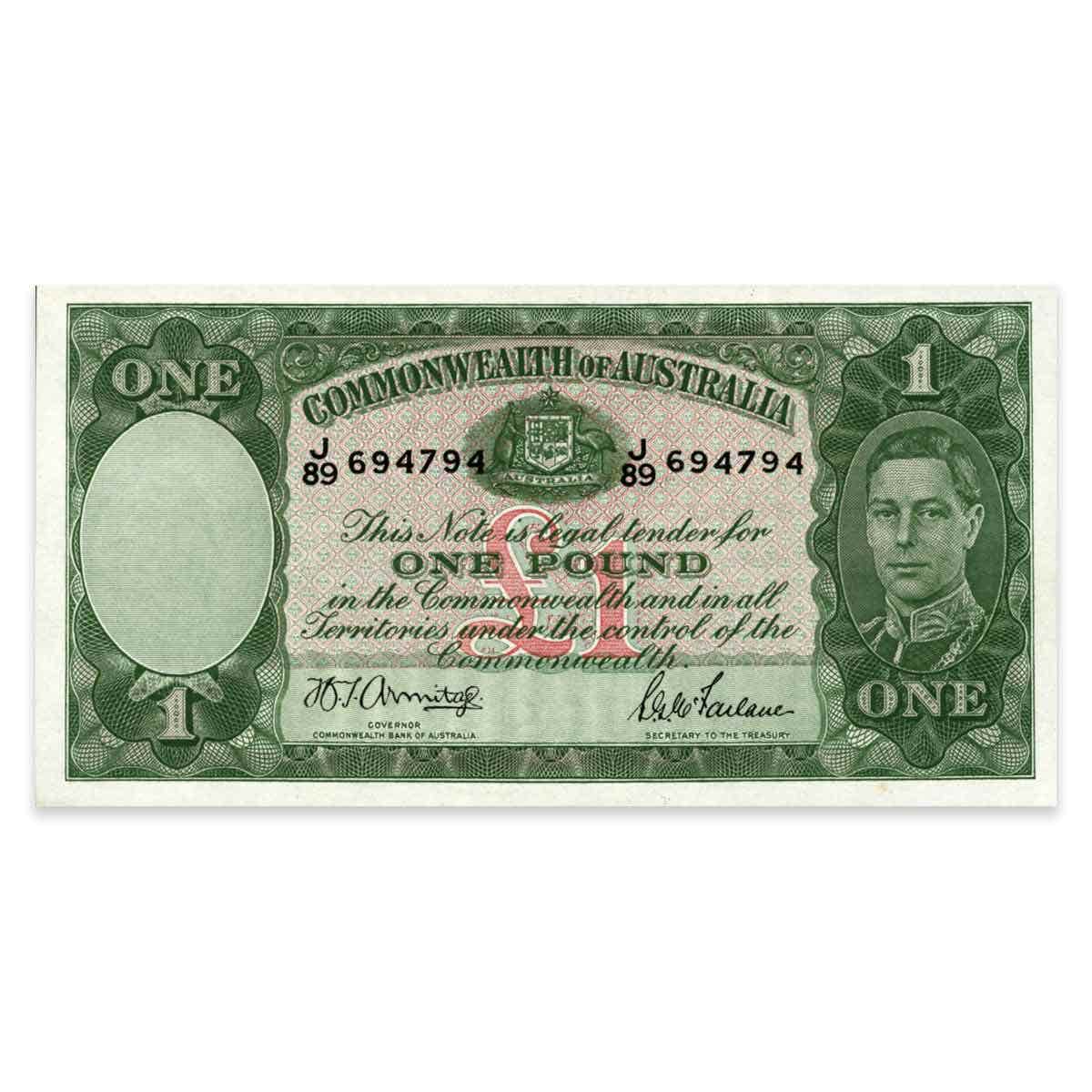 1942 £1 R30 Armitage/McFarlane Banknote Uncirculated