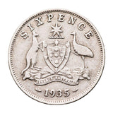 1935 Sixpence Very Good-Fine