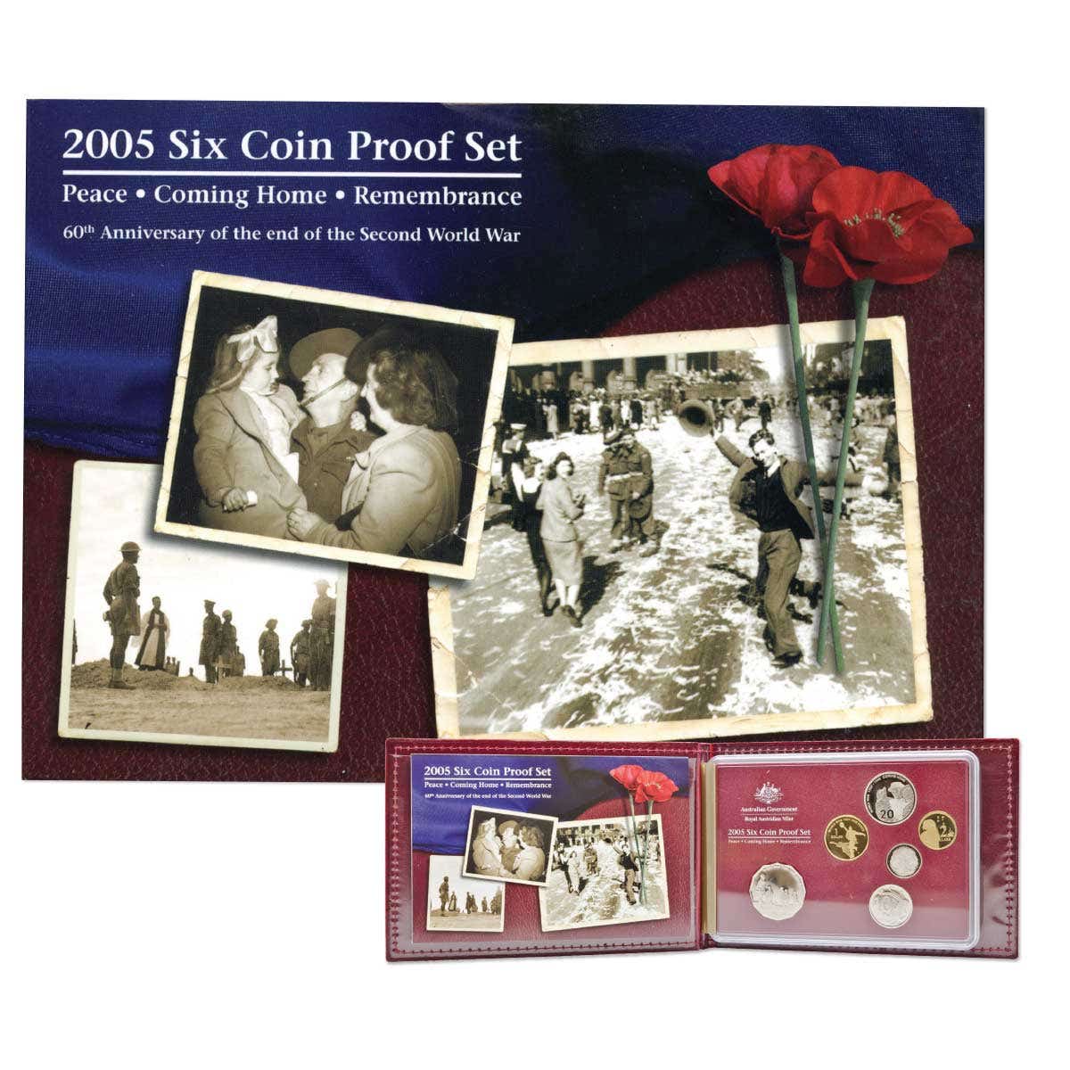 Australia End of WWII 60th Anniversary 2005 6-Coin Proof Set