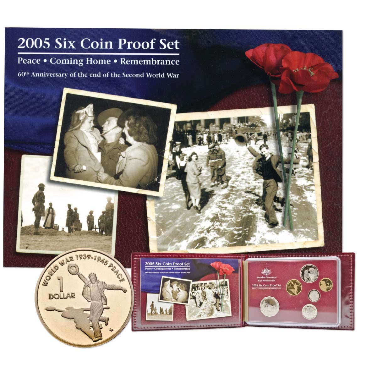 Australia End of WWII 60th Anniversary 2005 6-Coin Proof Set