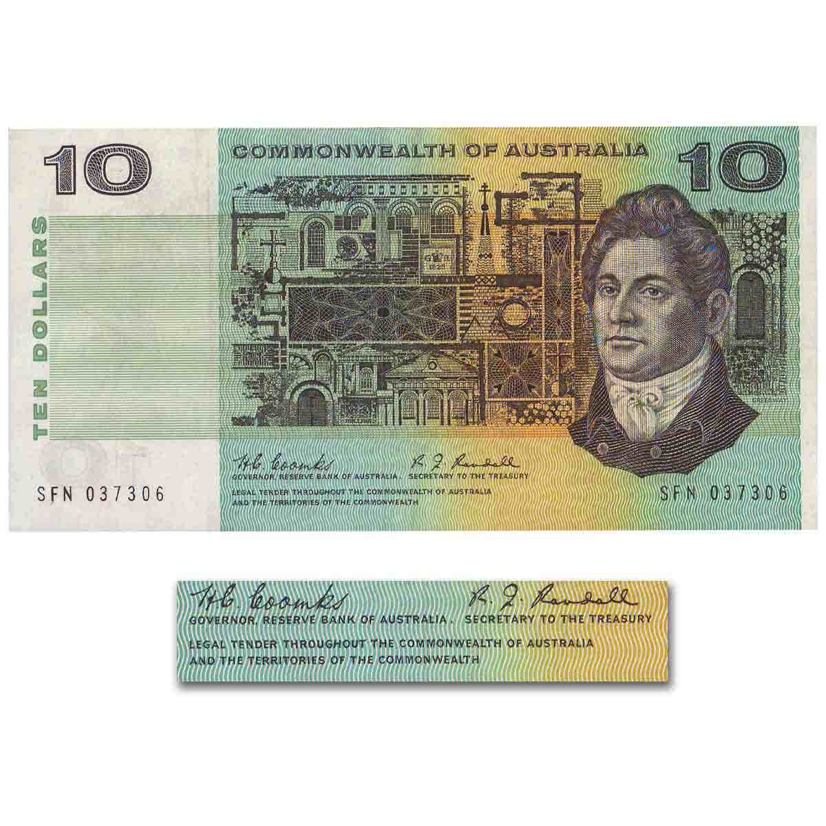 1967 $10 R302 Coombs/Randall about Uncirculated
