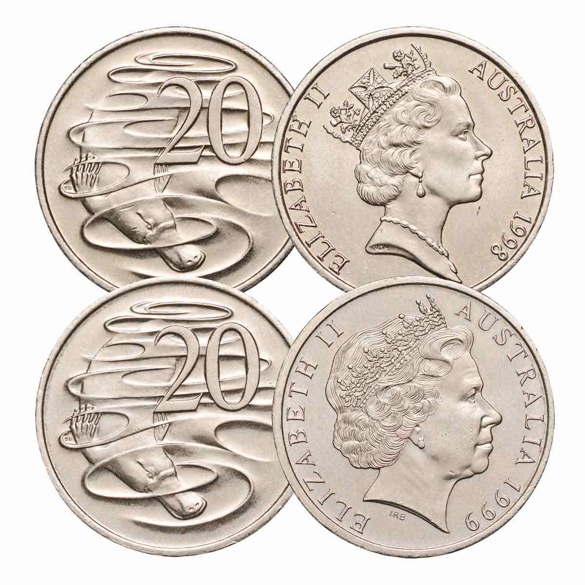 1998-1999 20c Platypus Pair Uncirculated