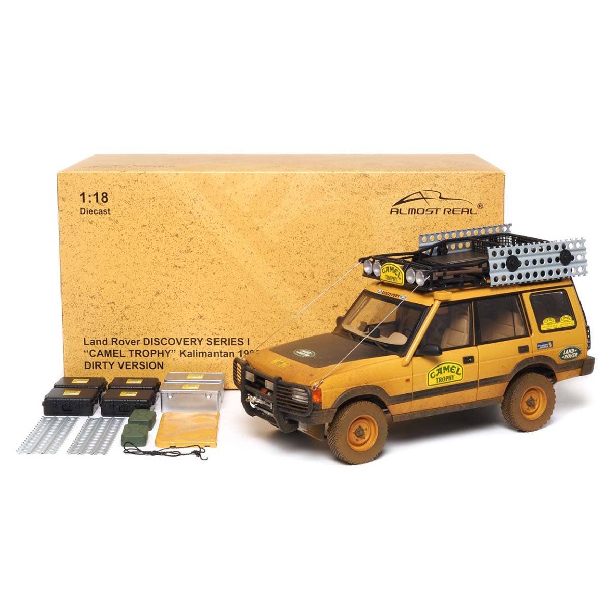 LAND ROVER DISCOVERY SERIES I - 5-DOOR - 'CAMEL TROPHY' KALIMANTAN 1996 - DIRTY VERSION - 1:18 Scale Diecast Model Car