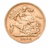 Queen Victoria 1900P Veiled Head Gold Half Sovereign Fine