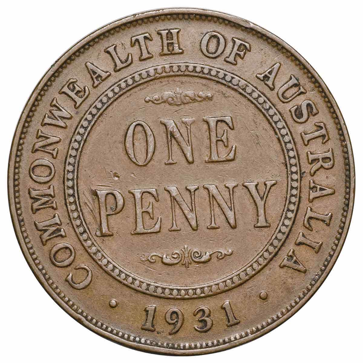 1931 Penny Indian & London Obverse Pair Fine-Very Fine
