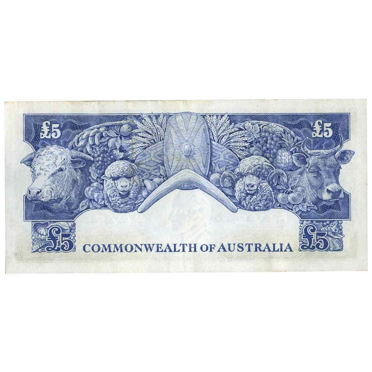 1954 £5 R49 Coombs/Wilson Commonwealth Bank Banknote Uncirculated