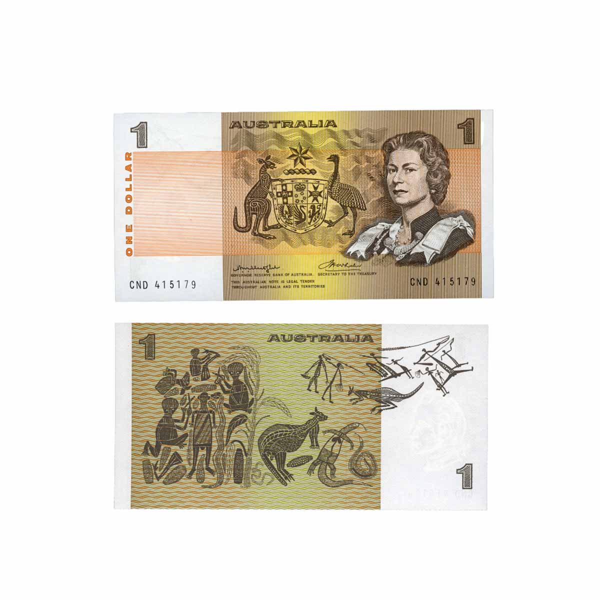 1976 $1 R76c Knight/Wheeler Side Thread Banknote Uncirculated