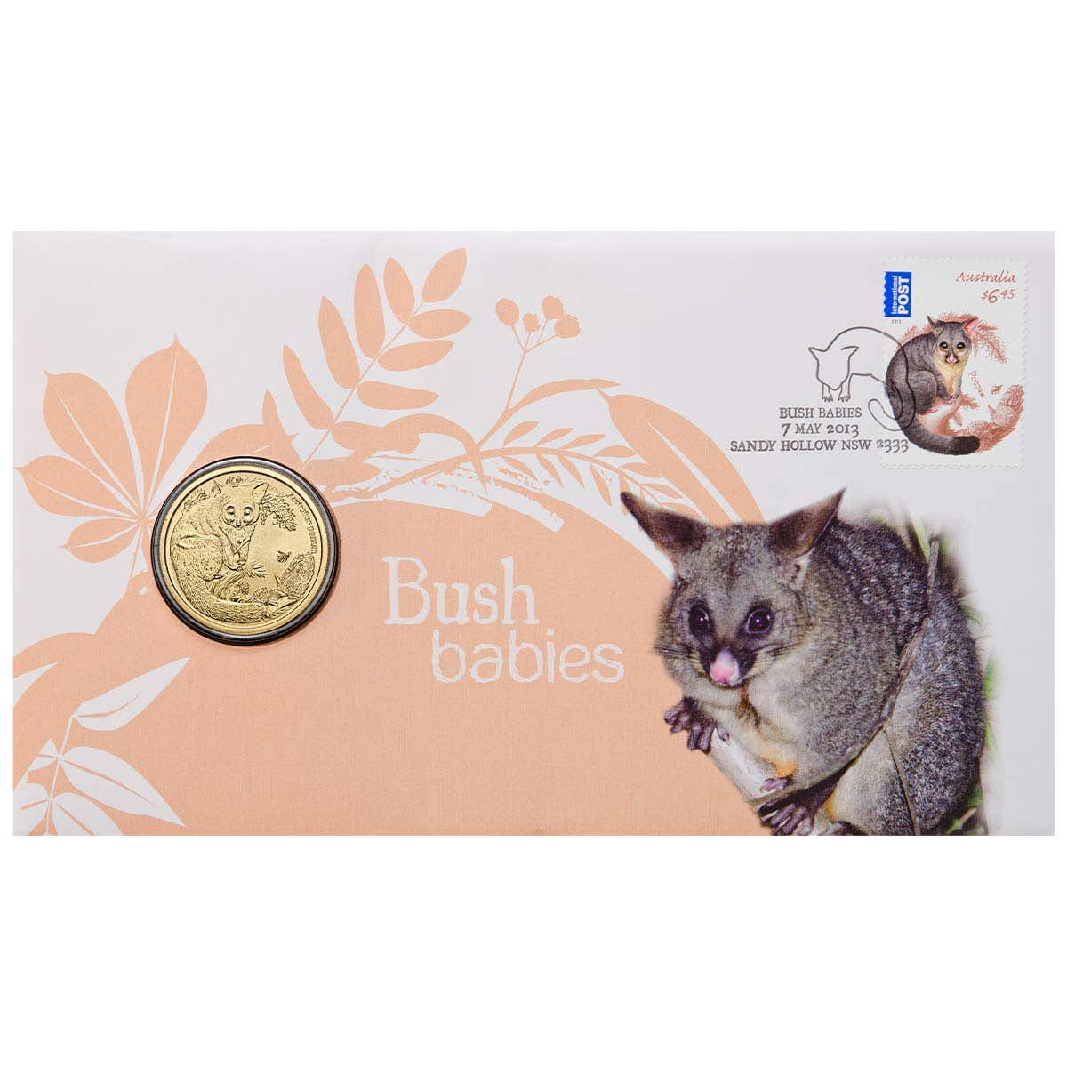 Bush Babies Possum 2013 $1 Stamp & Coin Cover