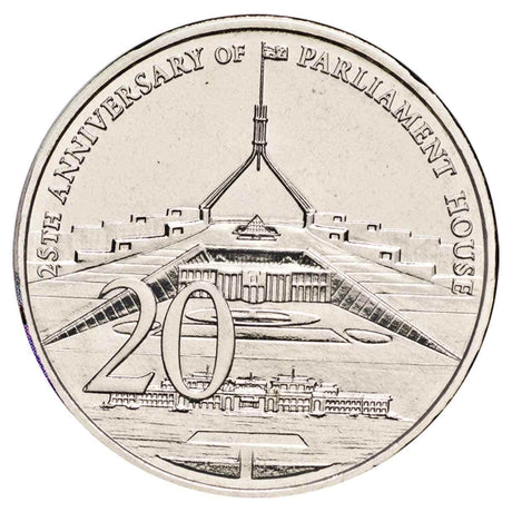 Australia 25th Anniversary of Parliament House 2013 20c Stamp & Coin Cover