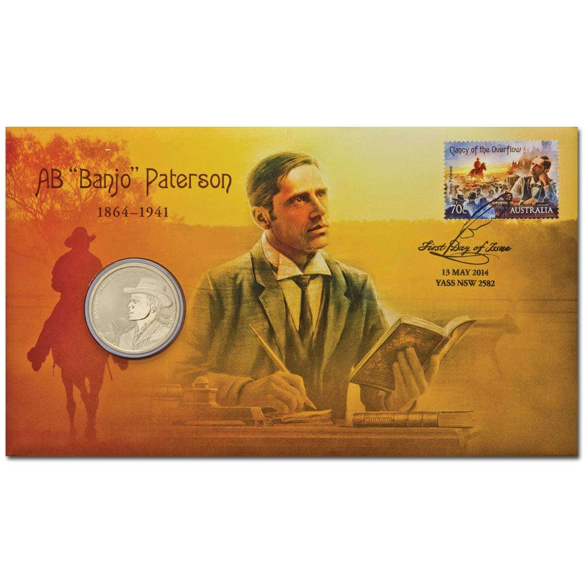 2014 $1 AB 'Banjo' Paterson Stamp & Coin Cover