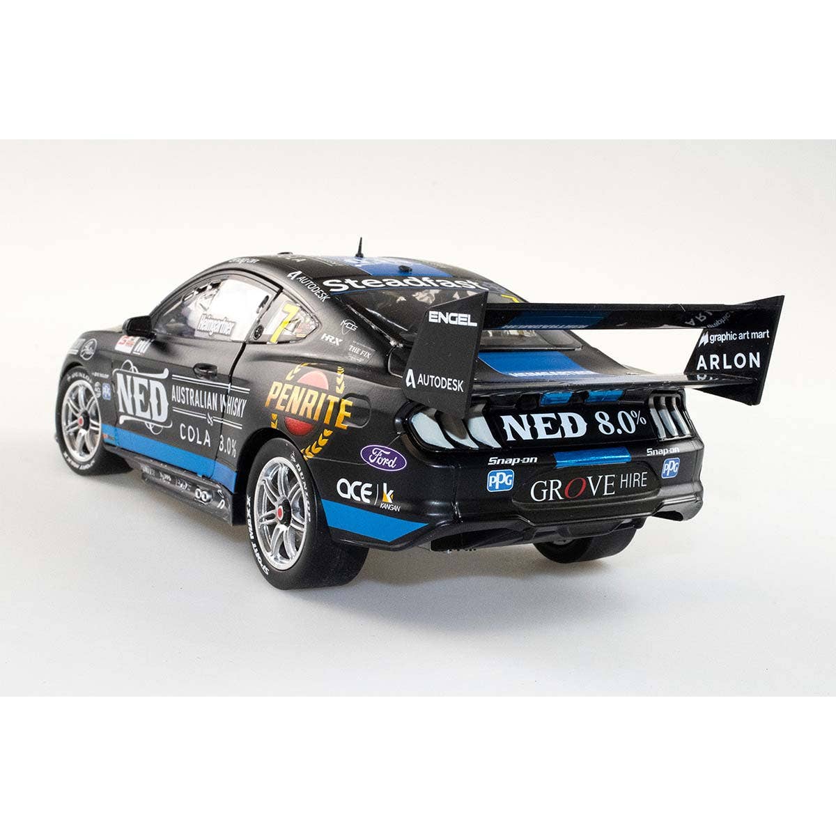 FORD GT MUSTANG V8 SUPERCAR NED RACING - ANDRE HEIMGARTNER #7 - NTI Townsville 500 - 1:43 Scale Diecast Model Car