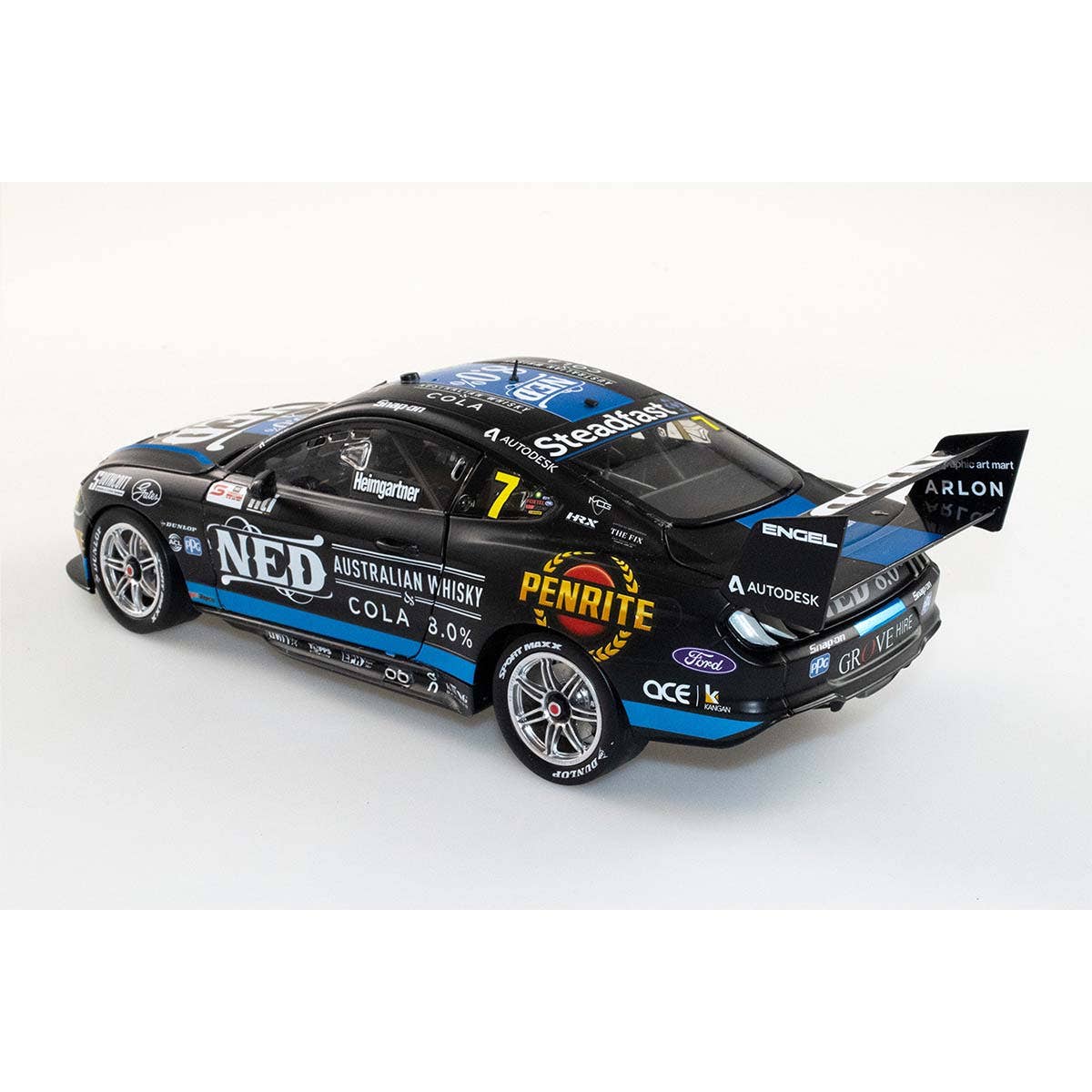 FORD GT MUSTANG V8 SUPERCAR NED RACING - ANDRE HEIMGARTNER #7 - NTI Townsville 500 - 1:18 Scale Diecast Model Car