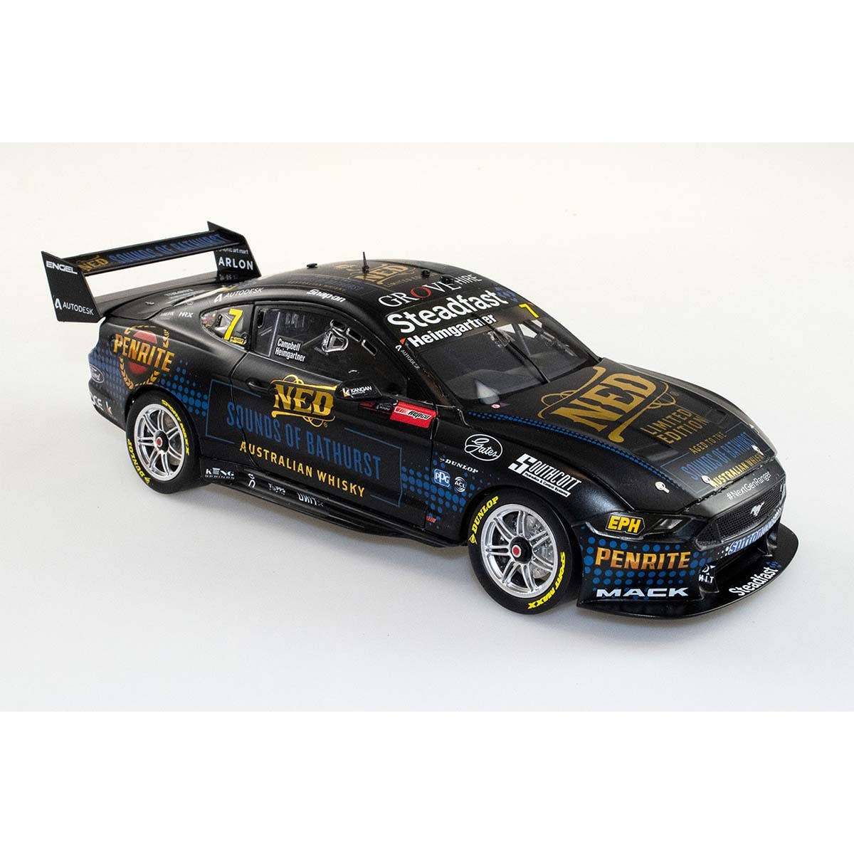 FORD GT MUSTANG - NED RACING - HEIMGARTNER/CAMPBELL #7 - REPCO Bathurst 1000 - 1:18 Scale Diecast Model Car