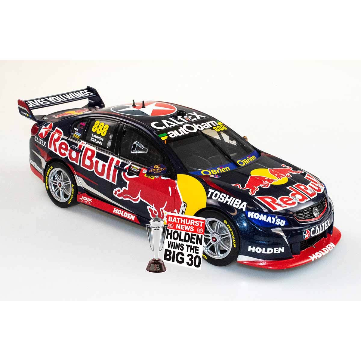 HOLDEN VF COMMODORE V8 - RED BULL RACING AUSTRALIA - LOWNDES/RICHARDS #888 - 2015 BATHURST 1000 WINNER - 1:18 Scale Diecast Model Car