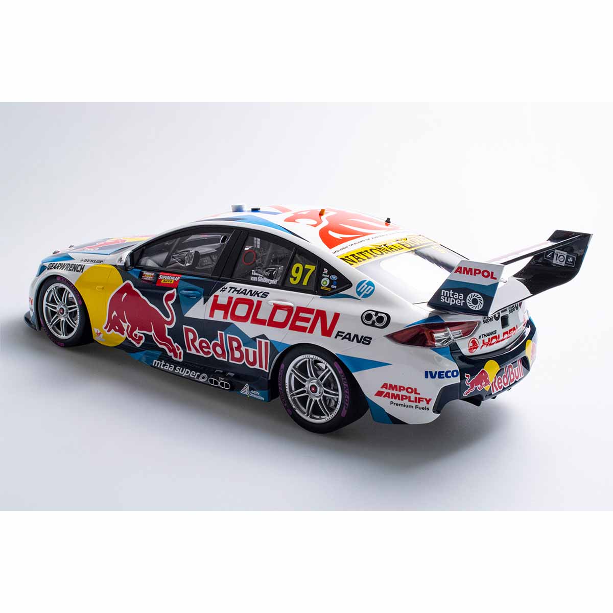 HOLDEN ZB COMMODORE RED BULL HOLDEN RACING - #97 VAN GISBERGEN/TANDER - 2020 BATHURST 1000 WINNER - "Thanks Holden Fans" - 1:18 Scale Diecast Model Car