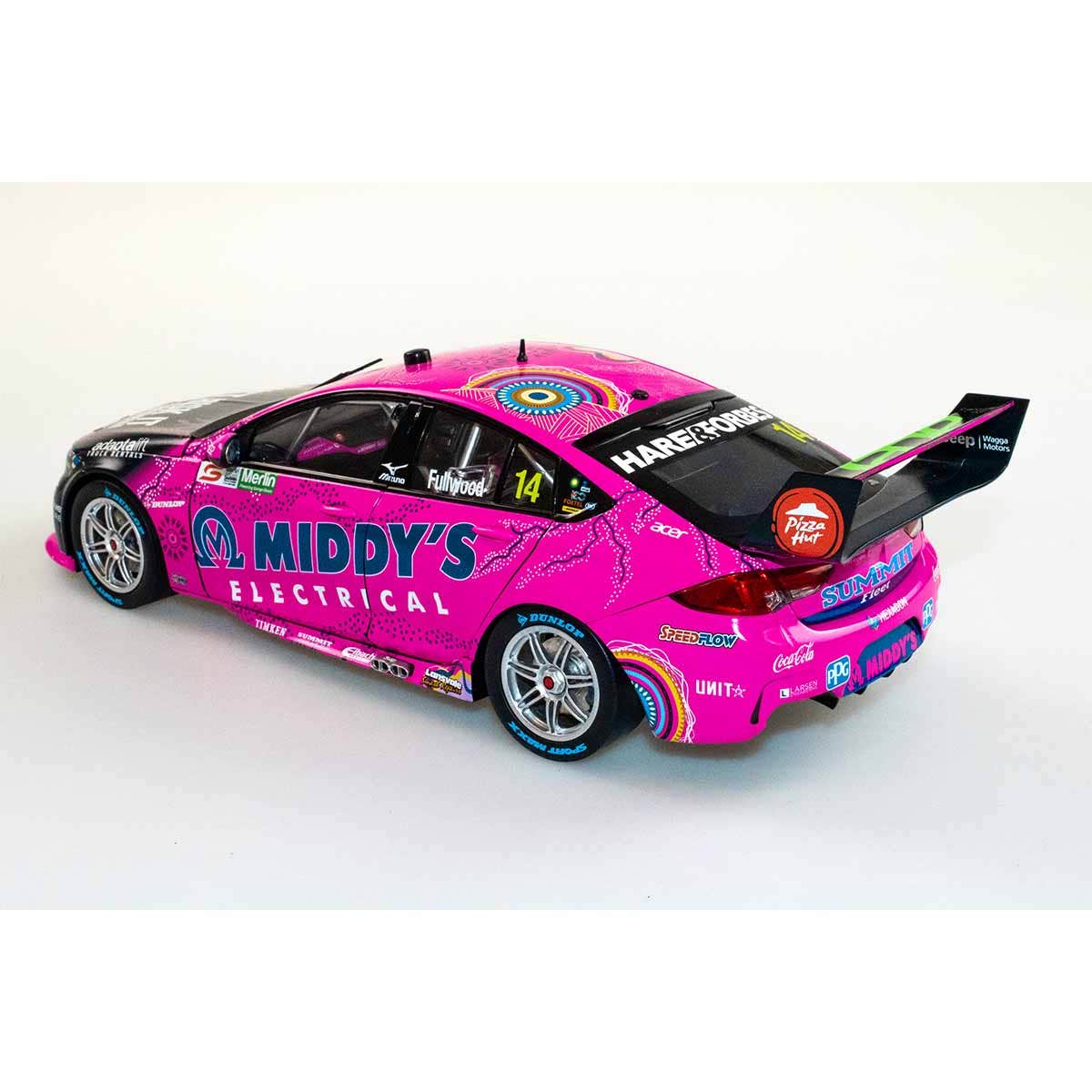 HOLDEN ZB COMMODORE - BJR - FULLWOOD #14 Middy's Electrical - Merlin Darwin Triple Crown - Race 18 - 1:18 Scale Diecast Model Car