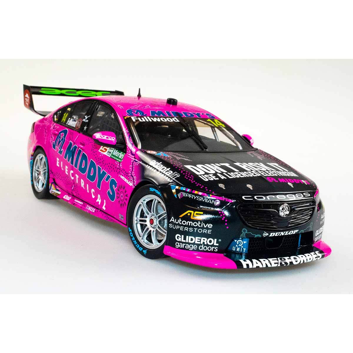 HOLDEN ZB COMMODORE - BJR - FULLWOOD #14 Middy's Electrical - Merlin Darwin Triple Crown - Race 18 - 1:43 Scale Diecast Model Car