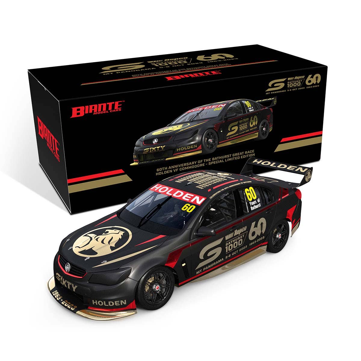 2023 BATHURST 1000 - HOLDEN COMMODORE VF V8 SUPERCAR - 60th ANNIVERSARY OF THE BATHURST GREAT RACE - SPECIAL LIMITED EDITION - 1:18 Scale Diecast Model Car