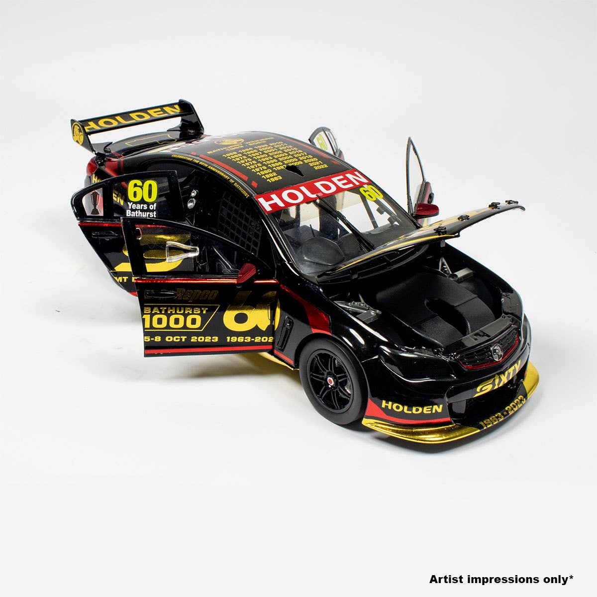 2023 BATHURST 1000 - HOLDEN COMMODORE VF V8 SUPERCAR - 60th ANNIVERSARY OF THE BATHURST GREAT RACE - SPECIAL LIMITED EDITION - 1:18 Scale Diecast Model Car