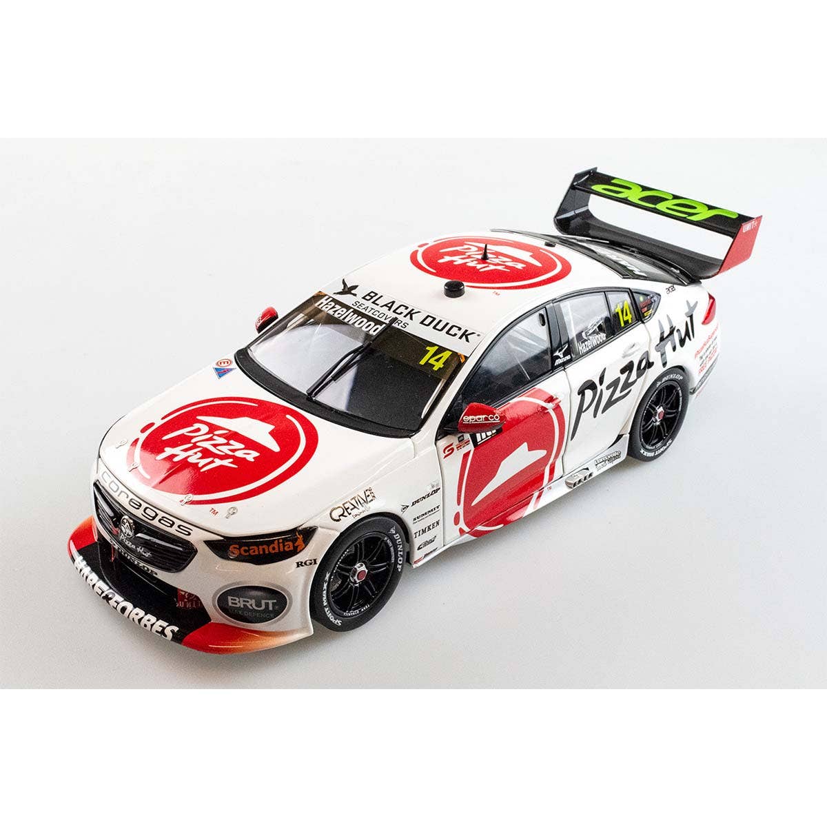 HOLDEN ZB COMMODORE - BJR PIZZA HUT - HAZELWOOD #14 - 2021 NTI Townsville 500 Race16 - 1:43 Scale Diecast Model Car