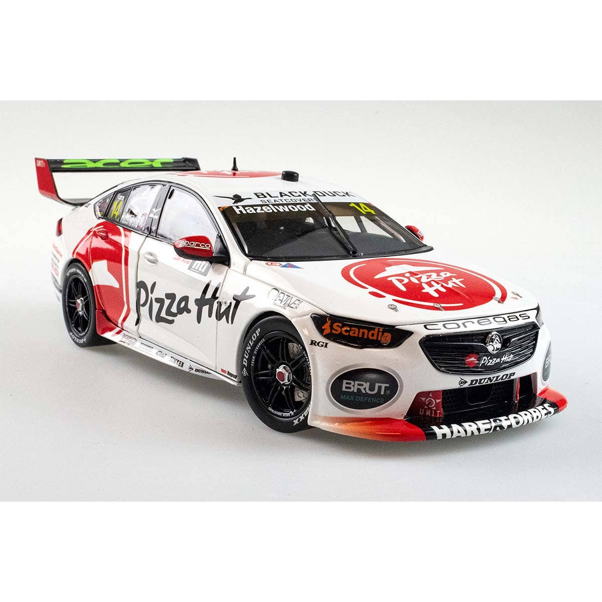 HOLDEN ZB COMMODORE - BJR PIZZA HUT - HAZELWOOD #14 - 2021 NTI Townsville 500 Race16 - 1:43 Scale Diecast Model Car