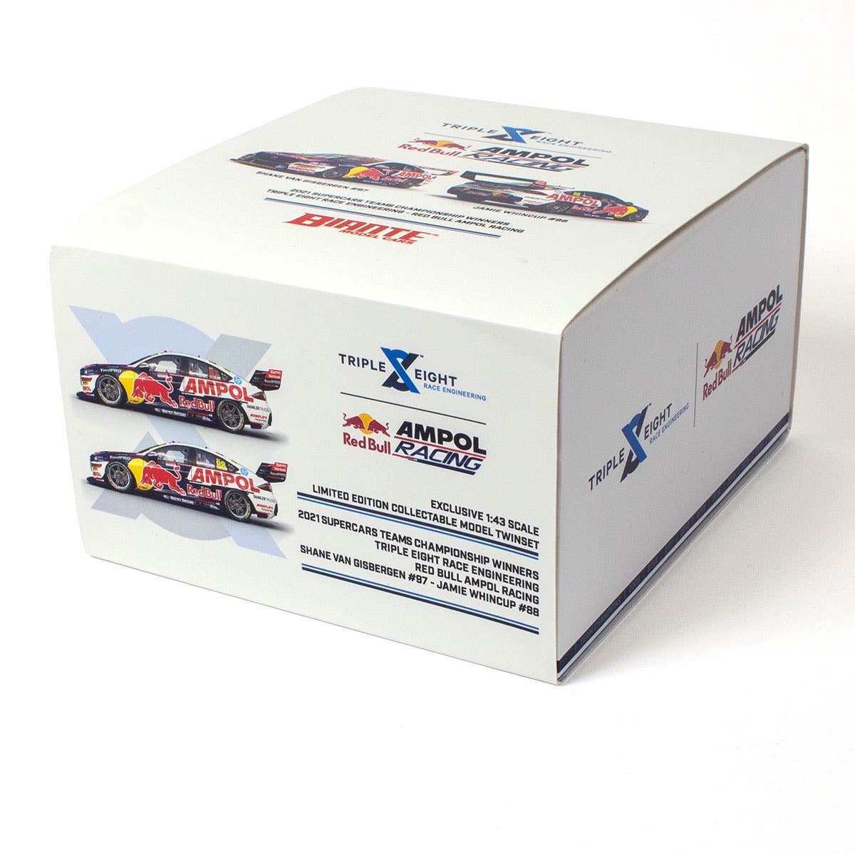 HOLDEN ZB COMMODORE - RED BULL AMPOL RACING - VAN GISBERGEN/WHINCUP - 2021 TEAMS CHAMPIONSHIP WINNER TWIN SET - 1:43 Scale Diecast Model Car