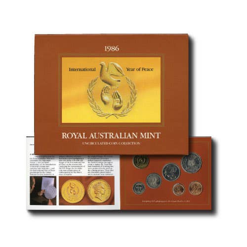 Australia International Year of Peace 1986 7-Coin Mint Set