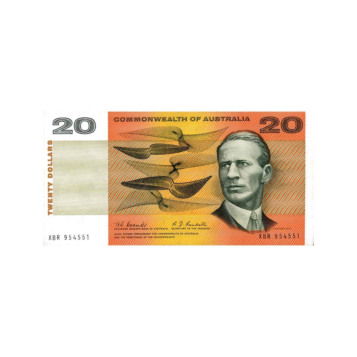 1968 $20 R402 Coombs/Randall about Uncirculated