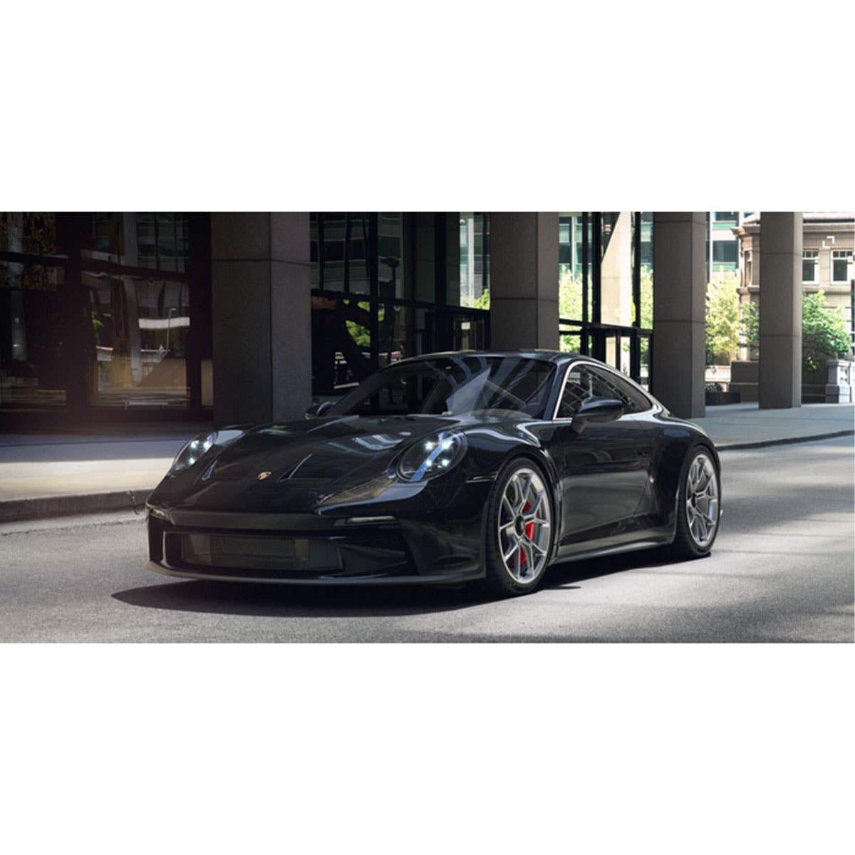 PORSCHE 911 (992) GT3 TOURING - 2022 - BLACK W/SILVER WHEELS - 1:18 Scale Resin Model Car