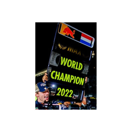 Oracle Red Bull Racing RB18 No.1 - Winner Japanese GP 2022 - 2022 Formula One Drivers' Champion - Max Verstappen.  With No.1 and World Champion Board - 1:43 Scale Resin Model Car
