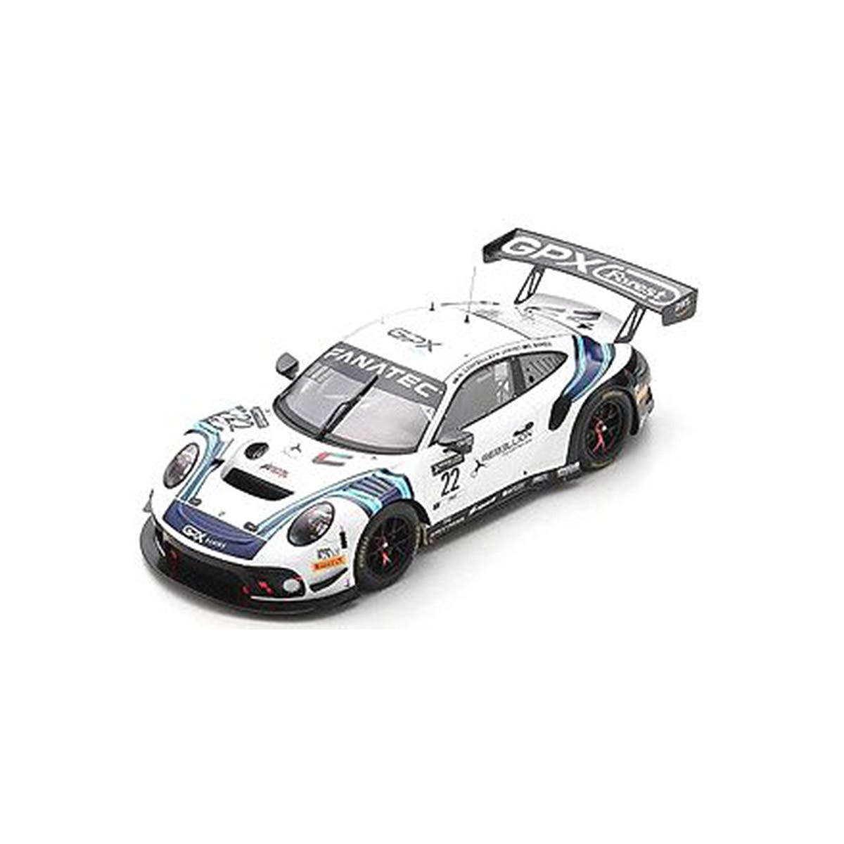 Porsche 911 GT3 R No.22 GPX Racing - Winner Paul Ricard 1000km 2021 - M. Campbell - E. Bamber - M. Jaminet - 1:43 Scale Resin Model Car