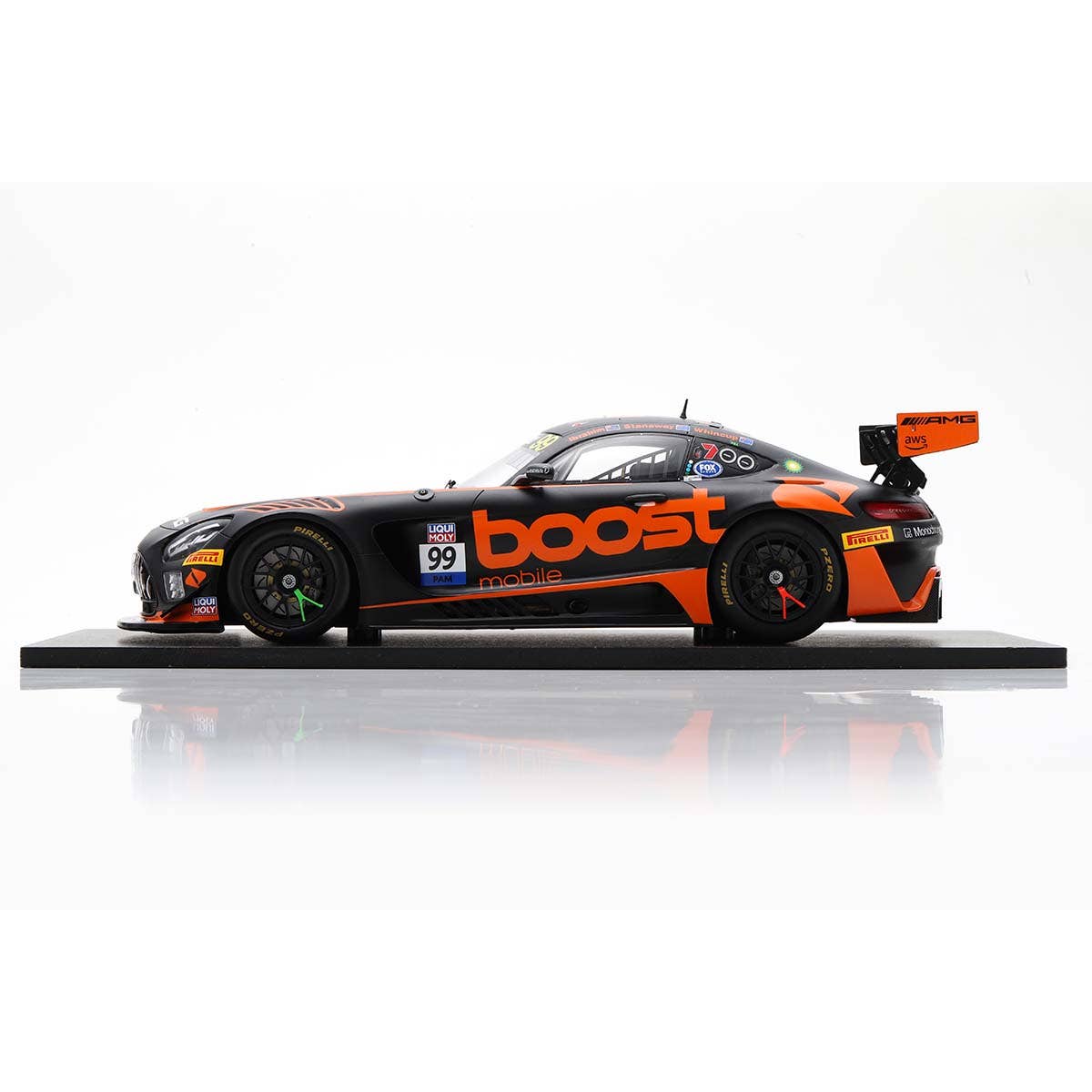 Mercedes-AMG GT3 No.99 Boost Mobile Racing - 10th Bathurst 12H 2023 - J. Whincup - R. Stanaway - J. Ibrahim - 1:18 Scale Resin Model Car