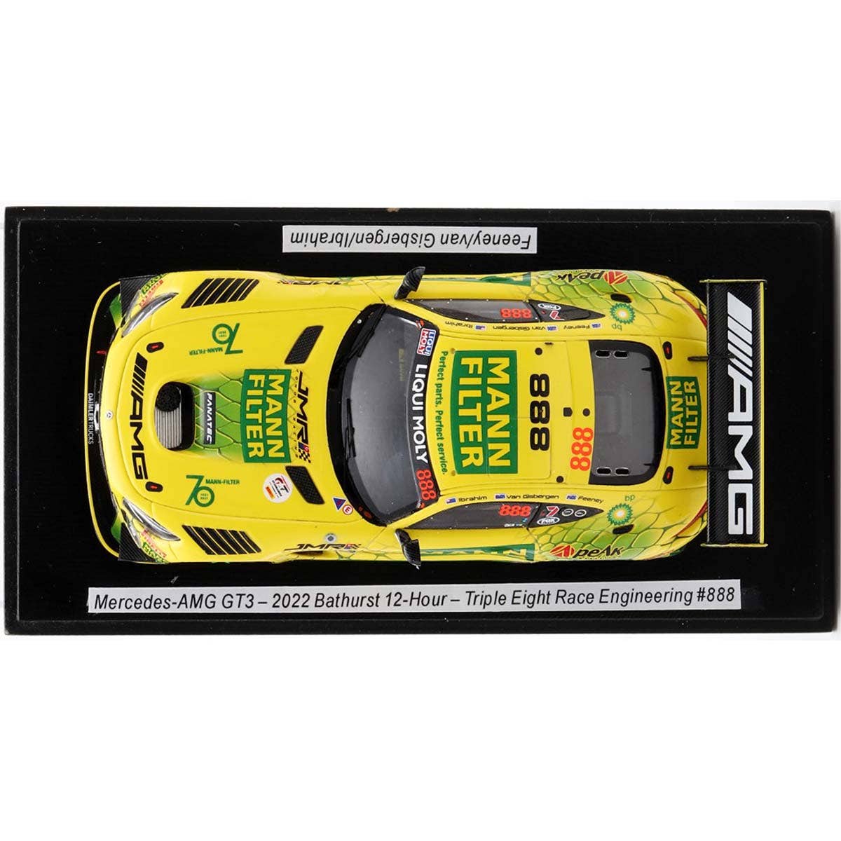 MERCEDES-AMG GT3 - 2022 BATHURST 12-HOUR - TRIPLE EIGHT RACE ENGINEERING #888 - FEENEY/VAN GISBERGEN/IBRAHIM - 3RD PLACE - 1:43 Scale Resin Model Car