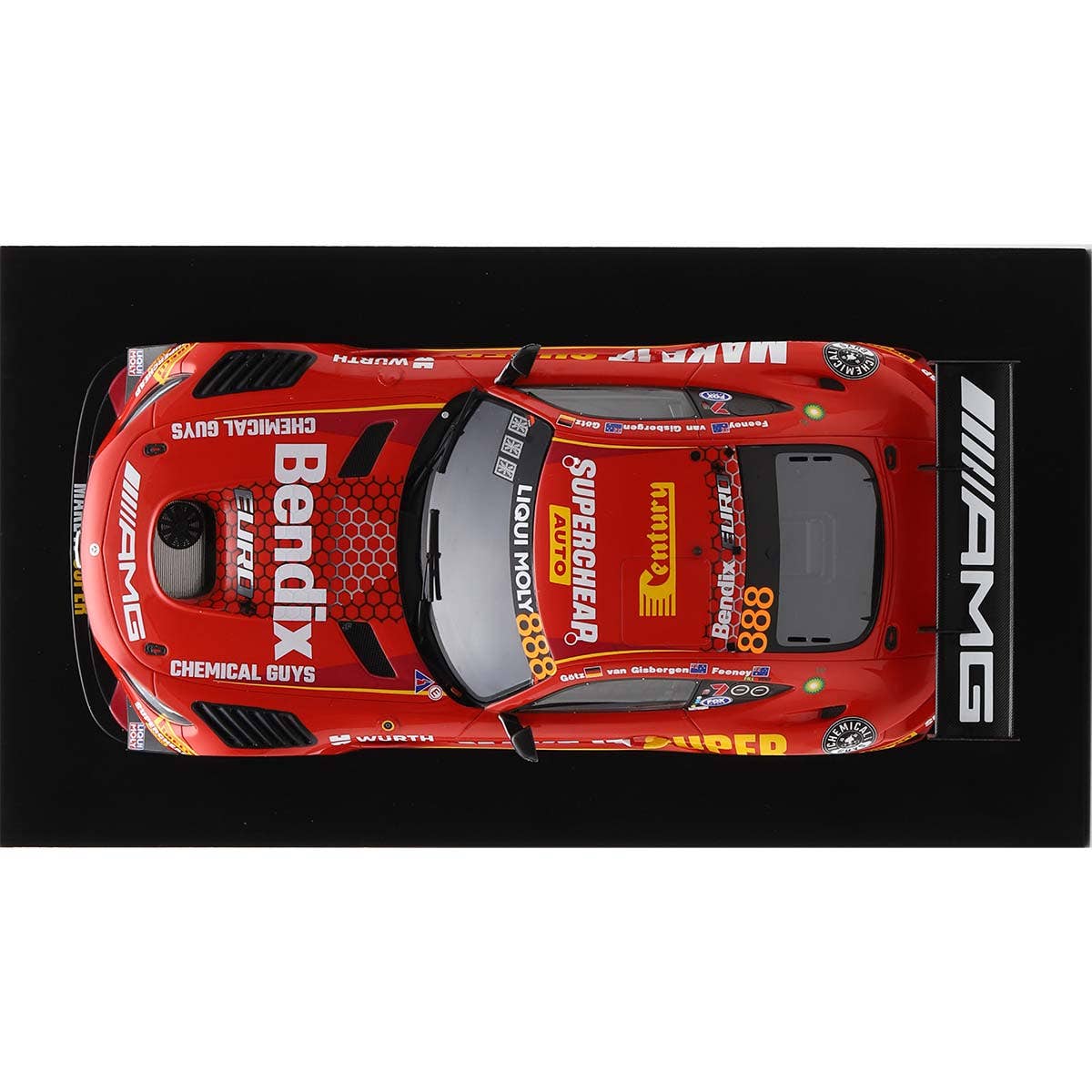 Mercedes-AMG GT3 No.888 Supercheap Auto Racing - 5th Bathurst 12H 2023 - S. van Gisbergen - B. Feeney - M. Gotz - 1:43 Scale Resin Model Car