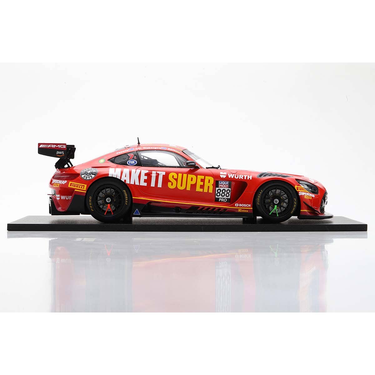 Mercedes-AMG GT3 No.888 Supercheap Auto Racing - 5th Bathurst 12H 2023 - S. van Gisbergen - B. Feeney - M. Gotz - 1:43 Scale Resin Model Car