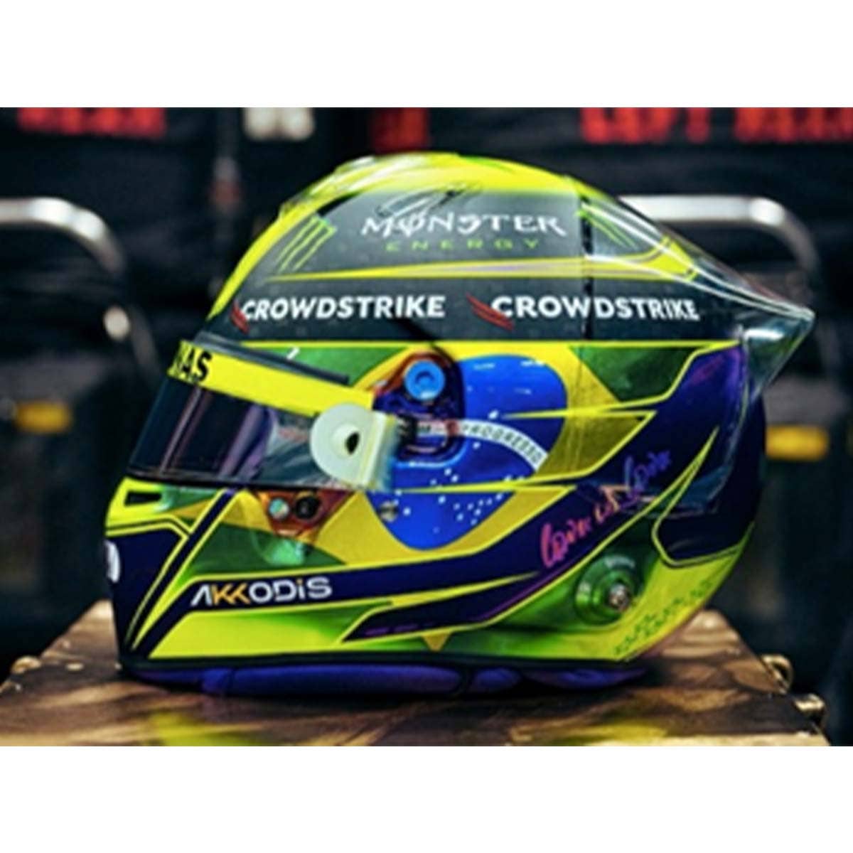 Mercedes-AMG Petronas F1 Helmet - Brazilian GP 2022 - Lewis Hamilton - 1:5 Scale Resin Model Helmet
